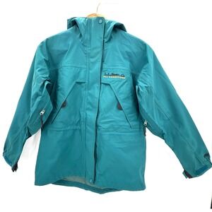 LL Bean Gore-Tex Parka Women's S Teal Green Hooded All Conditions Waterproof